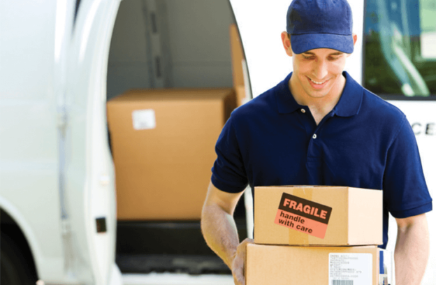 delivery man with boxes